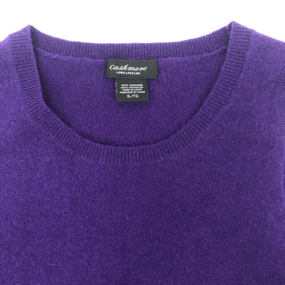 Lord and Taylor Purple Cashmere Sleeveless Sweater - Picture 2 of 7